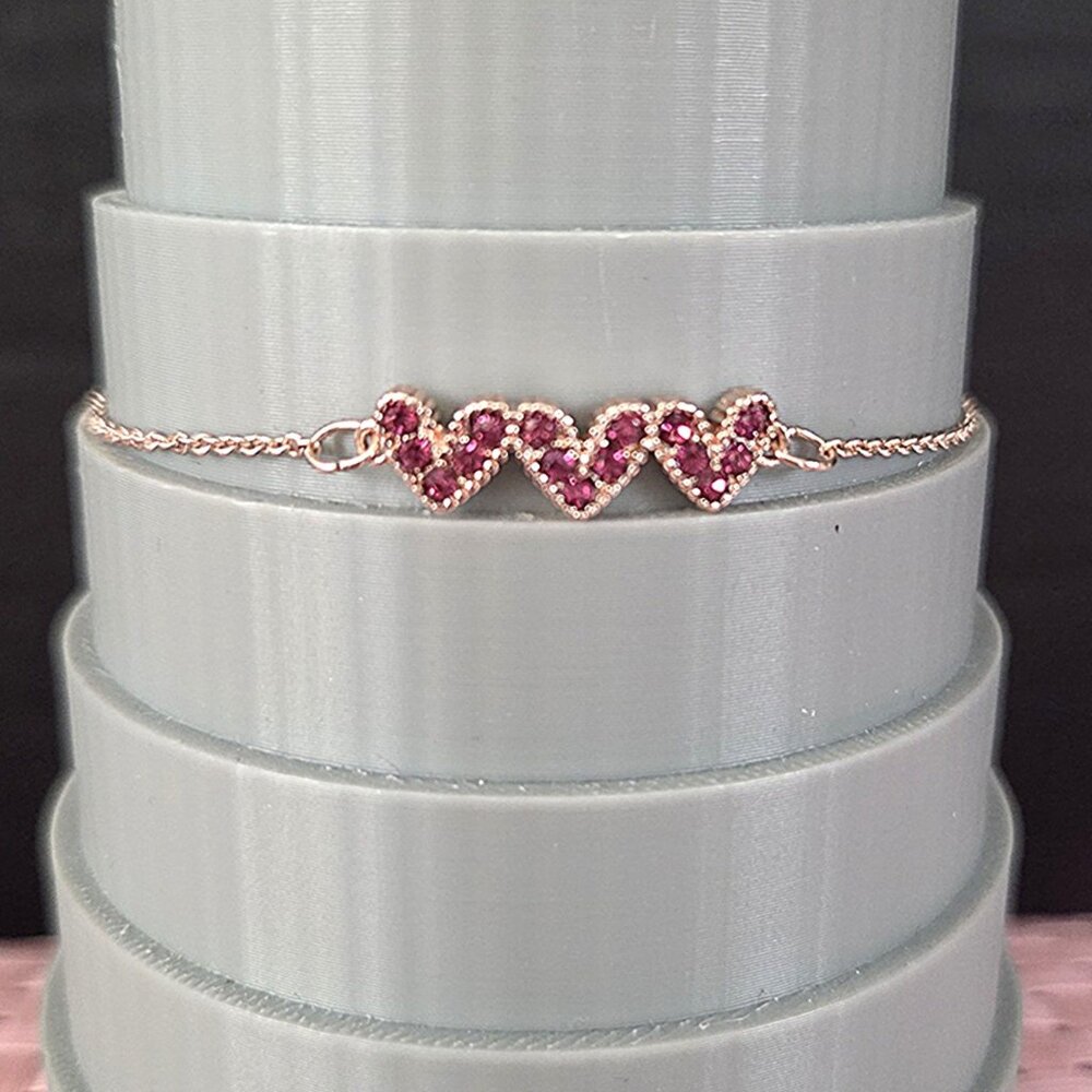 LC Lauren Conrad Rose Gold Triple Heart Bracelet